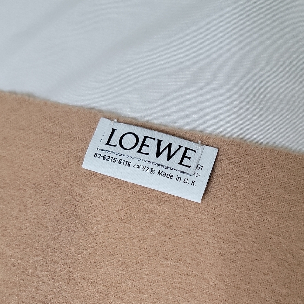 Loewe Camel Scarf with Embossed Leather Pocket - Picture 3 of 4